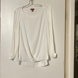 Vince Camuto pleated sleeve draped blouse
